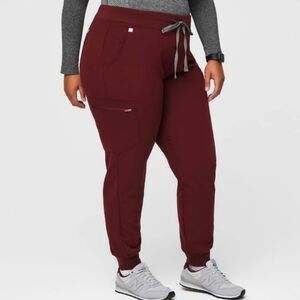 Figs Zamora scrub jogger pants burgundy XL